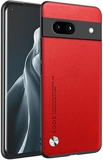 HAFFAN Mobile Phone Case Designed for Google Pixel 7A (6.1 Inches), Faux Leather Style - Red