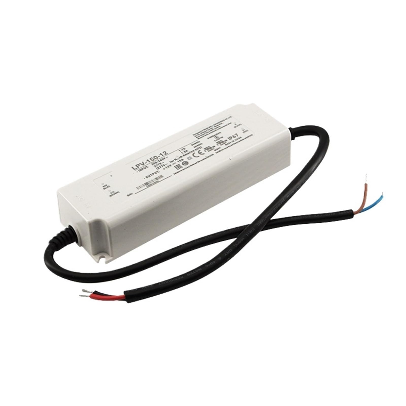 LPV-150W Waterproof 180-305VAC 12V 15V 24V 36V 48V DC Power Supply