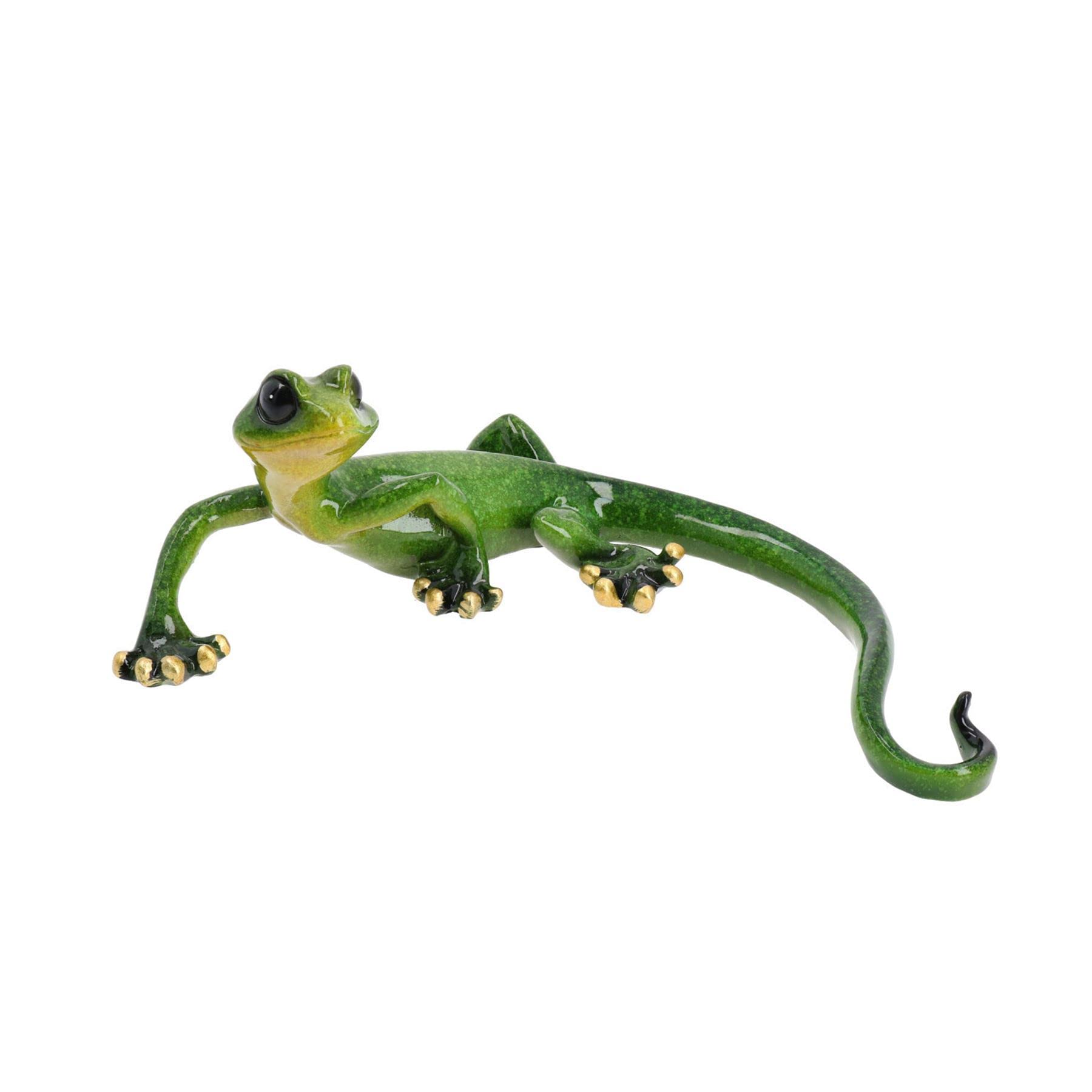 AB Tools Green Speckled Gecko Lizard Resin Wall Shed Sculpture Statue House Medium