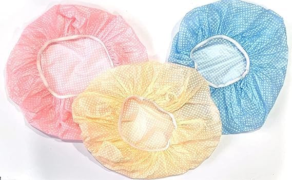 Image of Shower Cap Set of 3 for Women, Reusable Waterproof Elastic Eva Free-Size Bathroom Shower Caps - For Homes, Spas, Salons, Hair Treatment, Beauty Parlors (Multicolored and Multi-design)