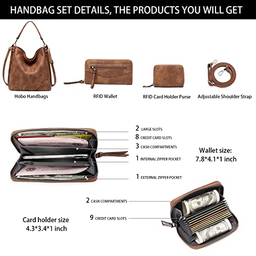 Image of lapsting Hobo Bags for Women Handbags Purse Ladies Boho Shoulder Bag Crossbody Purses Faux Leather