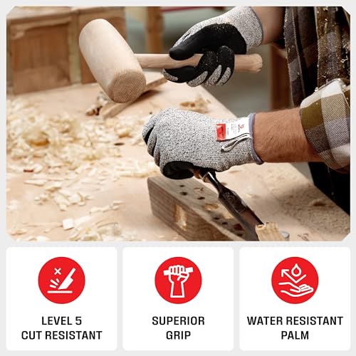image for NoCry Professional Cut Resistant Work Gloves for Men and Women with Fi