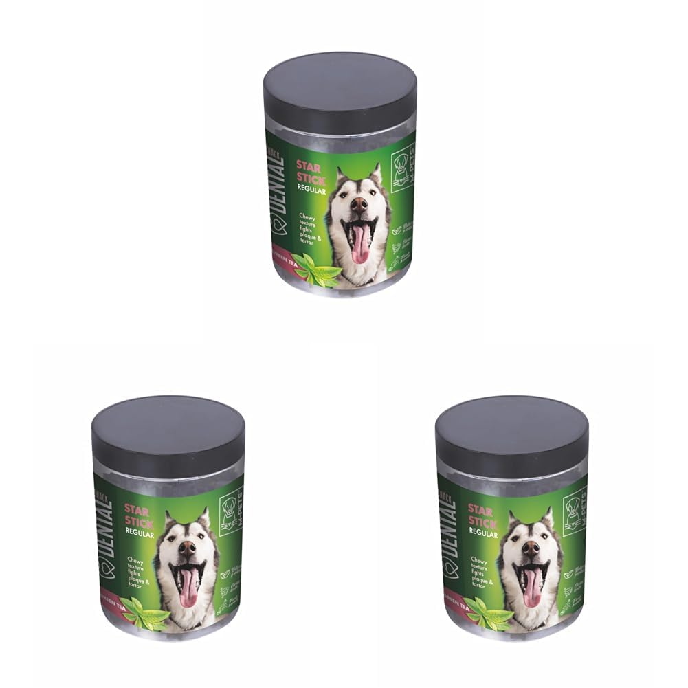 M-PETS DENTAL SNACK GREEN TEA STAR STICK REGULAR ÖDÜL 340GR (3 paketi)