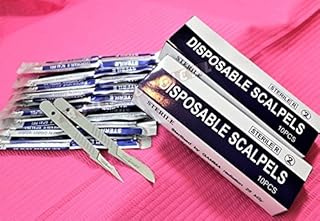 Cynamed 20 Disposable Sterile Surgical Scalpels Blades #11 & #10 With Plastic Handle