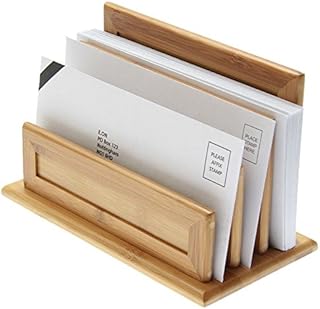 Woodquail 3-Slot Letter Holder, Paper Sorter Rack, Made of Natural Bamboo