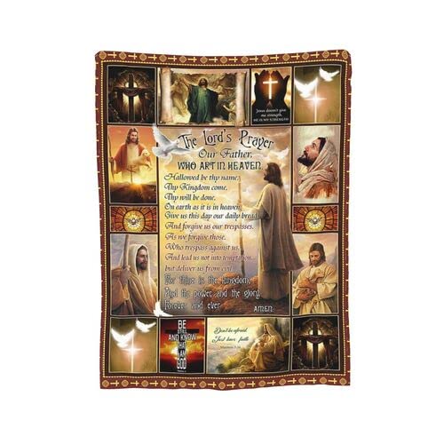 Coperta Morbida Con Gesù - Cristiana E Ispiratrice - In Flanella Per Battesimo E Cresima - Regalo Religioso - 2