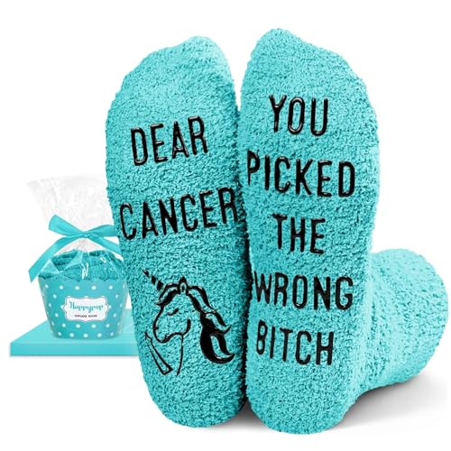 Image of HAPPYPOP Inspirational Gifts for Women - Cancer Chemo Socks for Patient after Surgery Gifts