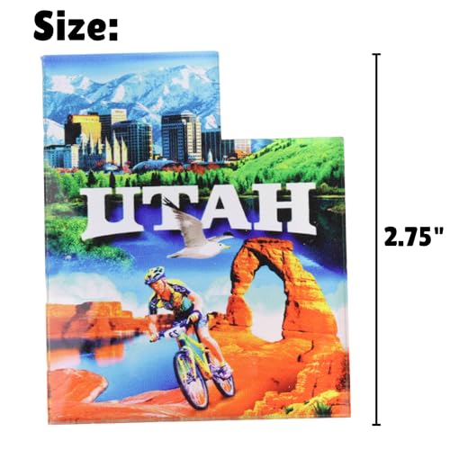 Imán acrílico forma estado Utah 2.75 x 2.25 pulgadas miniatura 5