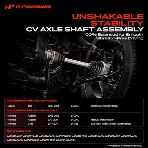 Image of A-Premium Set of 2 Front CV Axle Shaft Assembly
