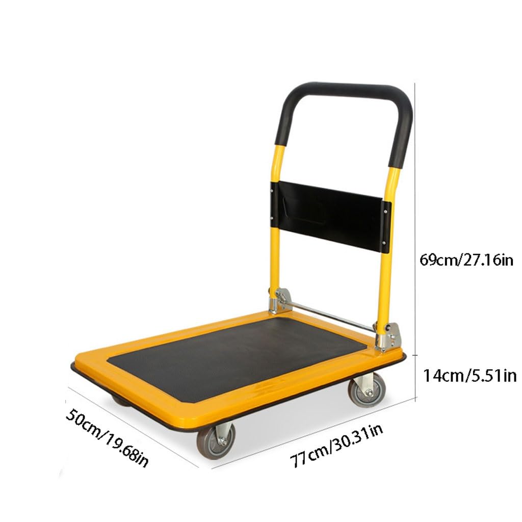 Wagenwagen Ganzstahl-Halterungsdesign Palettenwagen-Lastenwagen Leise zusammenklappbarer Heimwagen Werkzeug Handzug-Pritschenwagen Outdoor-Trolley (A)