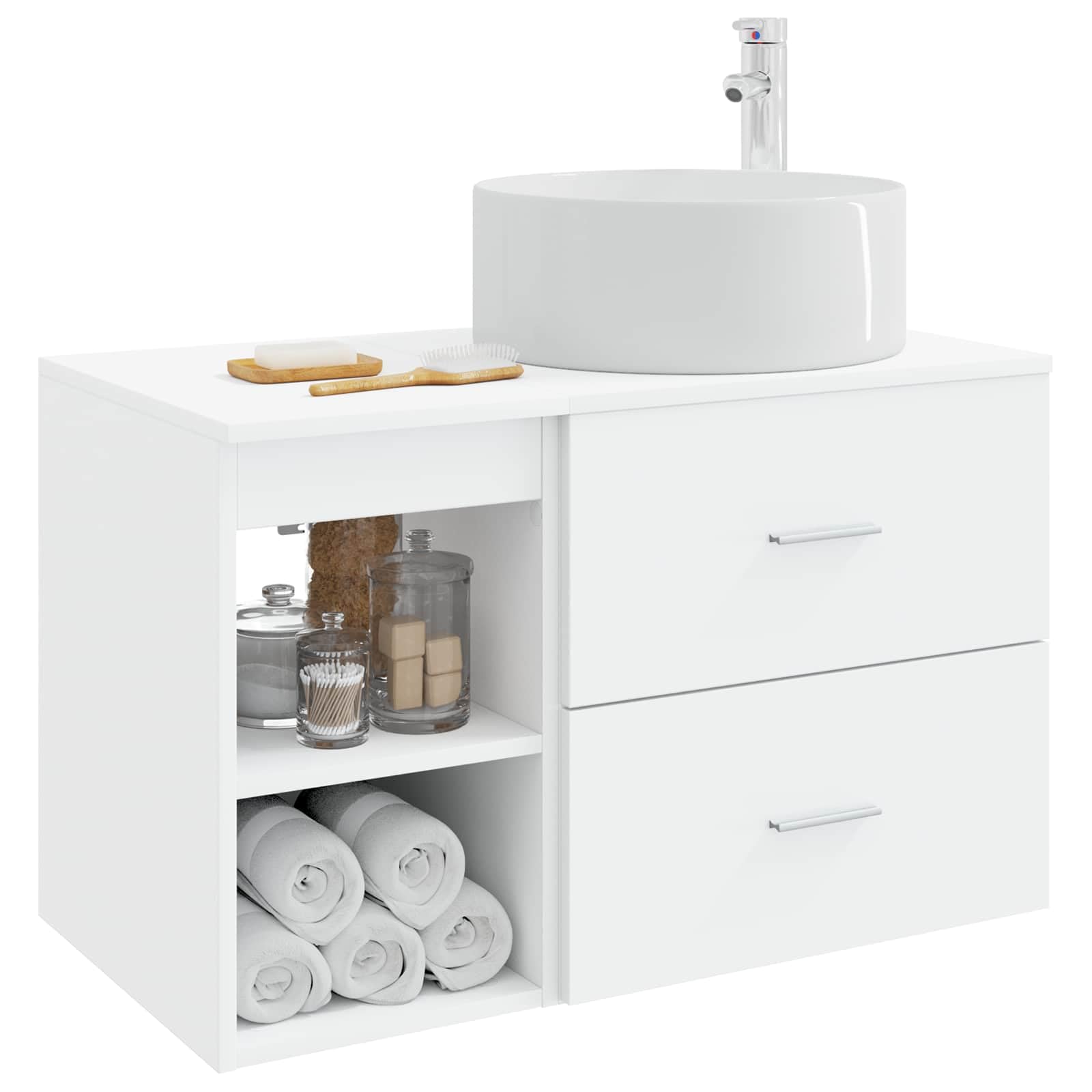 Juego de muebles de baño, 2 unidades, color blanco