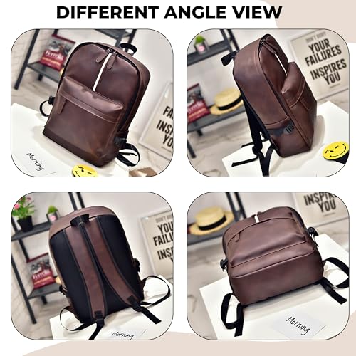 Image of Kraptick Multi-functional Backpack-Waterproof Laptop Backpack, Office Bag with PU Leather Design, Professional Bag for Laptops and Work, Durable and Stylish Bags for Travel