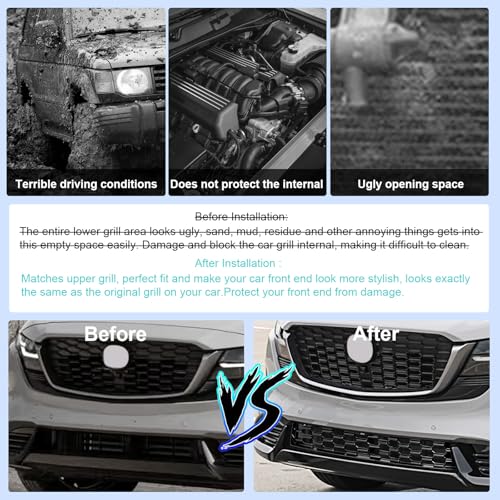 Image of CDEFG 4Pcs for 2026 Mazda CX-5 Front Grill Mesh Inserts Trims Front Grille | for 2026 Mazda CX5 (S /Select /Preferred /Premium /Premium Plus) Car Exterior Accessories Grill Guard Bottom Grill & Upper Grill
