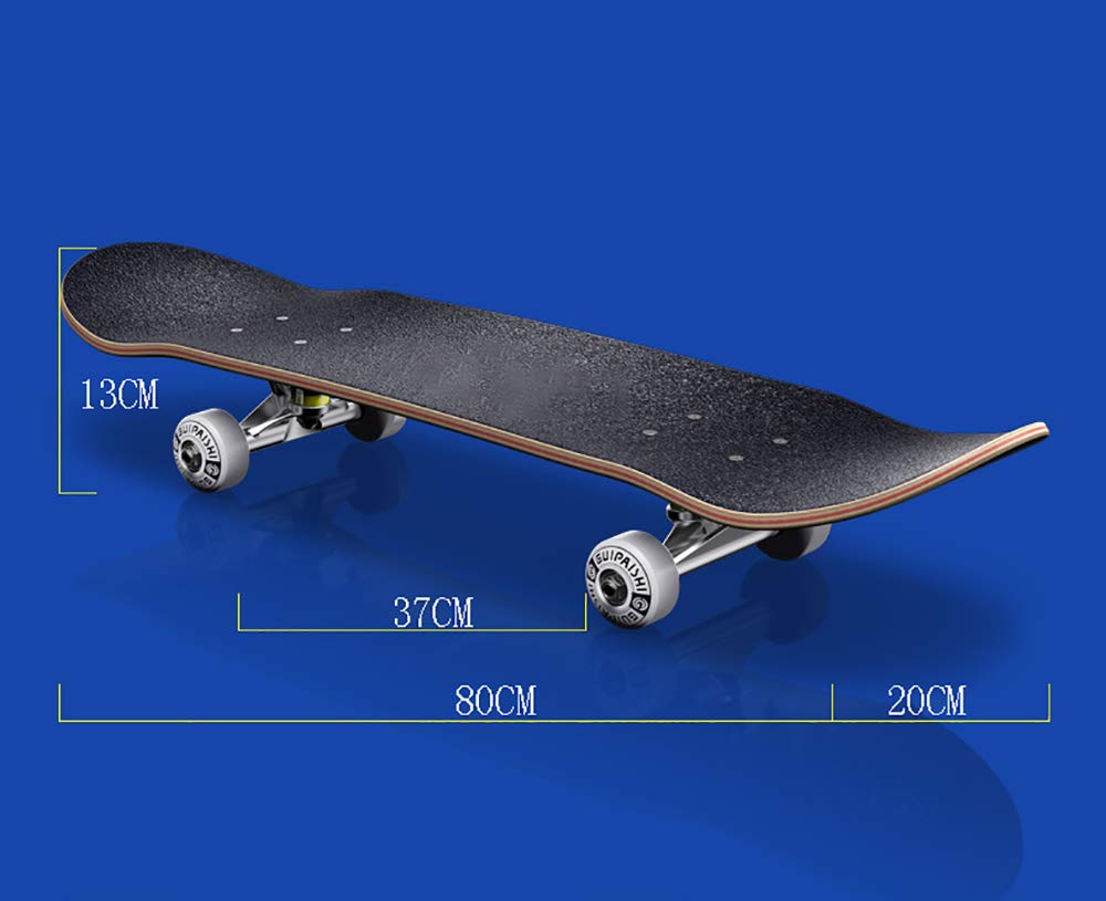 AAA Legno d'Acero Skateboard Completo, 30 * 8in PU Resistente Usura Ruota+ABEC-7 Muto Cuscinetti carico330 lb, per Adulti e Bambini,