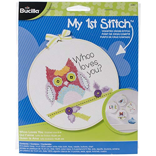 Bucilla My 1st Stitch Counted Cross Stitch Kit, 45997 Who Loves You