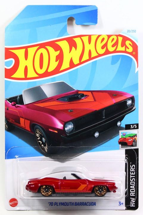 Amazon.com: Hot Wheels 2024 #020r 1970 Plymouth Barracuda Dark Red