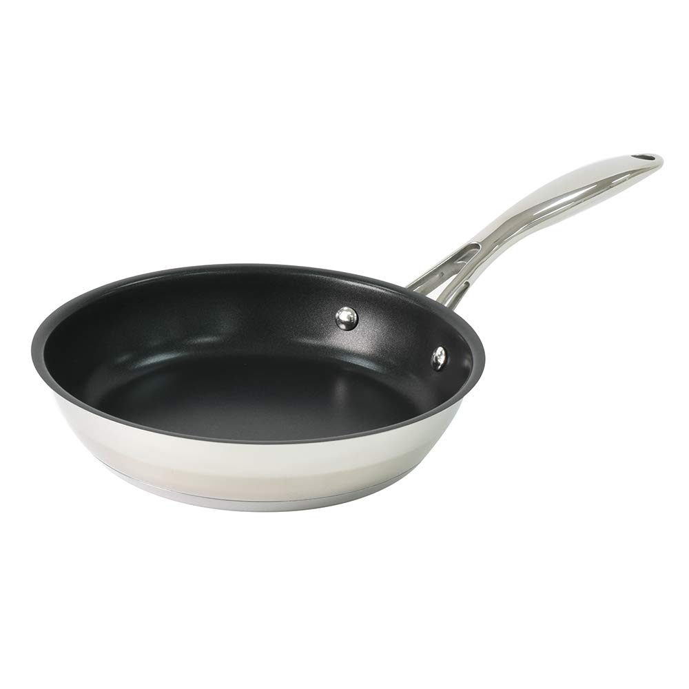 ProCook Professional 18/10 Stainless Steel Frying Pan - 20cm, Durable Non Stick Saute Skillet - Heavy Duty Cookware
