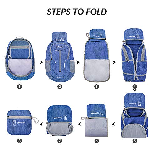ZOMAKE 25L Lightweight Packable Backpack, Foldable Daypack(Dark Blue) - image 6