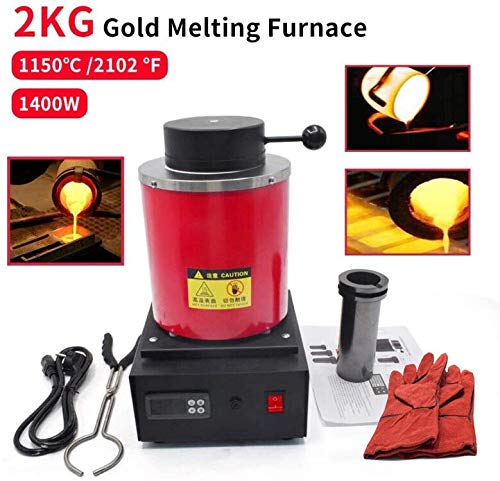2KG Gold Melting Furnace 1150℃ /2102 ℉ Automatic Digital Melting Furnace Machine