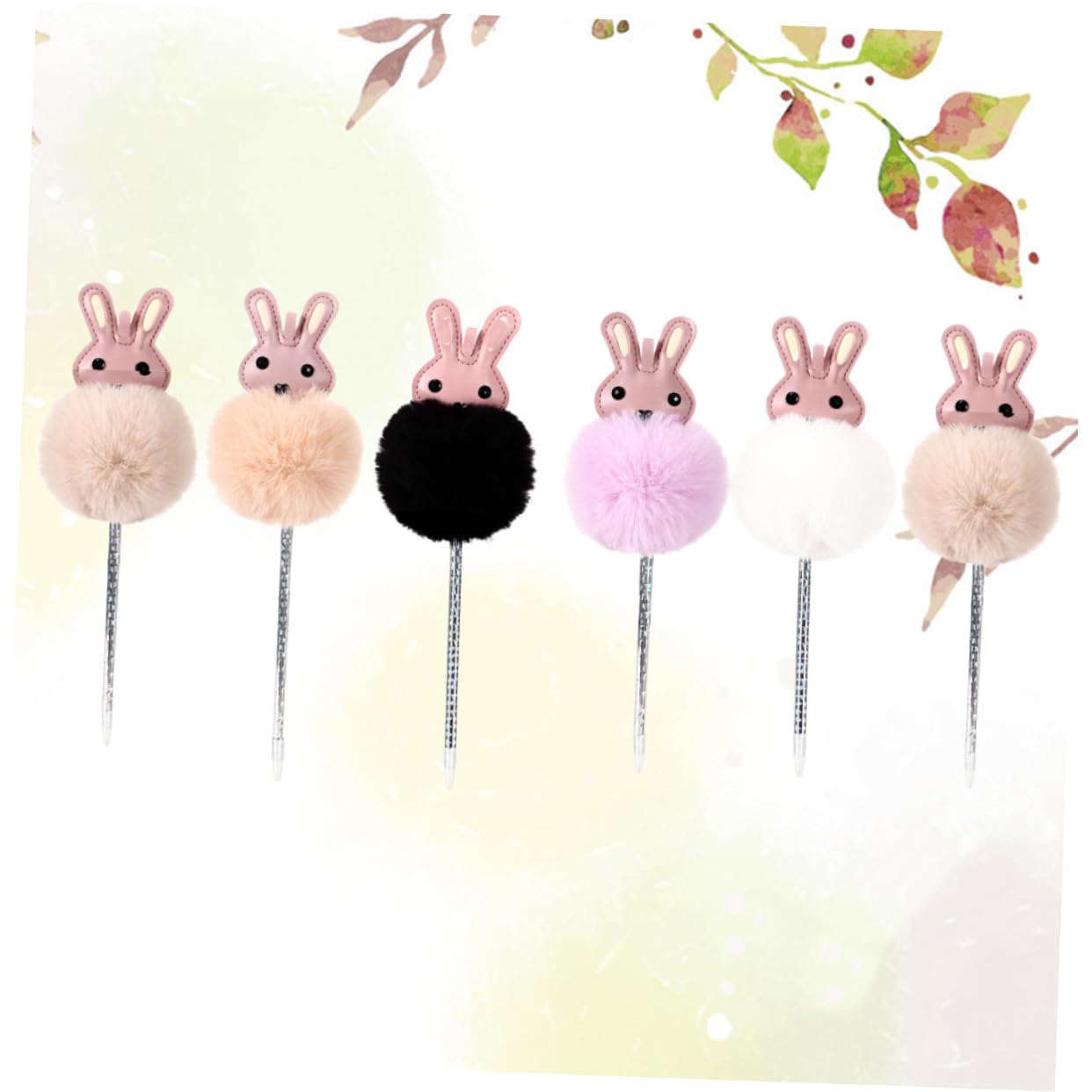 Lurrose 18 Pcs stylo gel créatif Stylos Gel s bille crayon bille pen enfant lapin balle en peluche