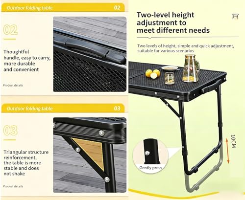 Table de camping pliable extérieure et intérieure de repas portable
