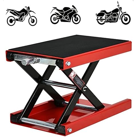 Motorbike Lift Lever, 500KG Motorcycle Lifting Stand Scissor Lifter Motorbike Hoist Stand Lifting Jack Adjustable Foldable Motorbike Lift Motorcycle Jack Motorbike Lifter Workbench for Repairing Cover