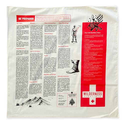 Wilderness First Aid Survival Bandana (100% Cotton)