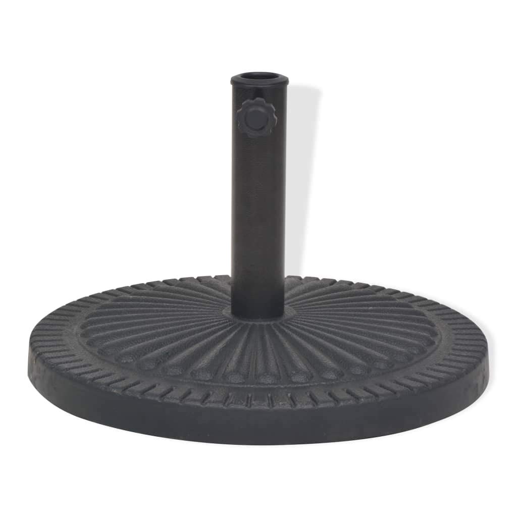 Stojak na parasol przeciwsłoneczny z żywicy, okrągły, czarny, 14 kg