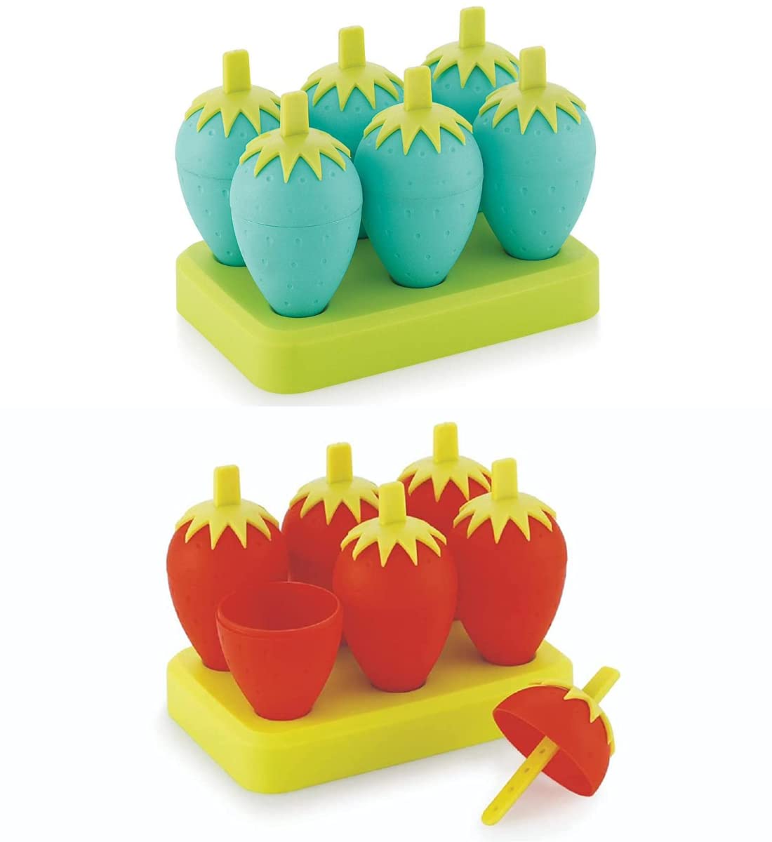 Puthak Manual Ice Cream Maker Plastic Ice Cream Candy Kulfi Maker Mould ice Stick Trays Multicolor Plastic Ice Cube Tray (Pack of 2)- PTHK-7053