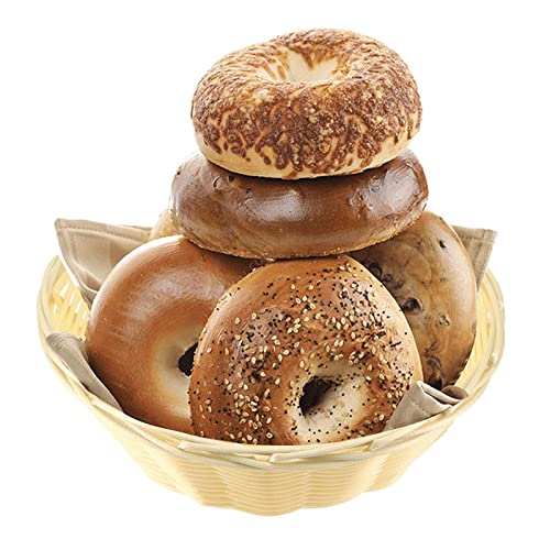 Taicheut 20 Pack Wicker Bread Basket, 8 Inch Handwoven Round Plastic Wicker Bread Baskets Bulk Small Food Serving Baskets For Kitchen, Bakery, Party And Christmas, Beige #TOP5