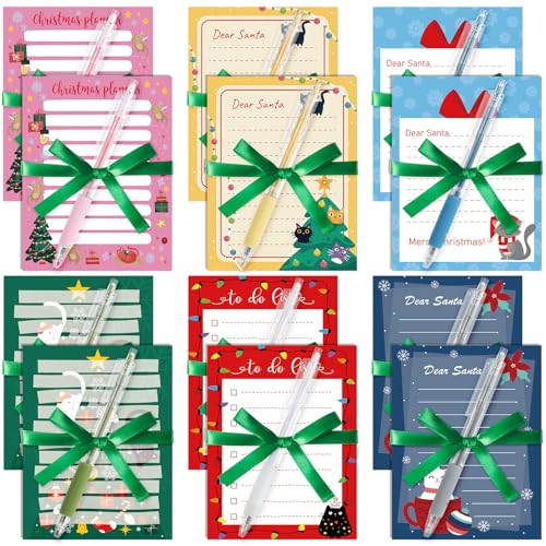 Bloc-notes de Noël Lincia anti-oubli | 24 carnets lignés avec stylo pour maison, école, bureau