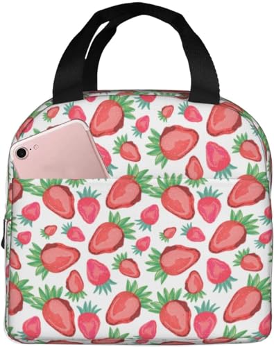 いちご ランチバッグ 保温 ファスナー付き コンパクト