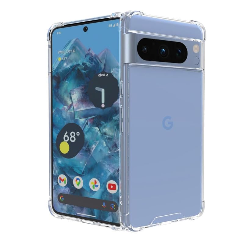 Image of Case Creation for Google Pixel 8 Pro Premium Imported Quality 0.3mm Crystal Clear Totu Silicone Transparent Flexible Soft Corner Protection with TPU Slim Back Case Color Cover for Google Pixel 8 Pro