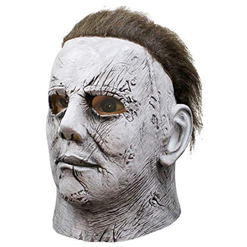 DMAR-Michael-Myers-Mask-Full-Head-Latex-Halloween-Cosplay-Prop-Horror-Movie-Killer-Mask-con-Cabello-Carnaval-y-Halloween-Grey