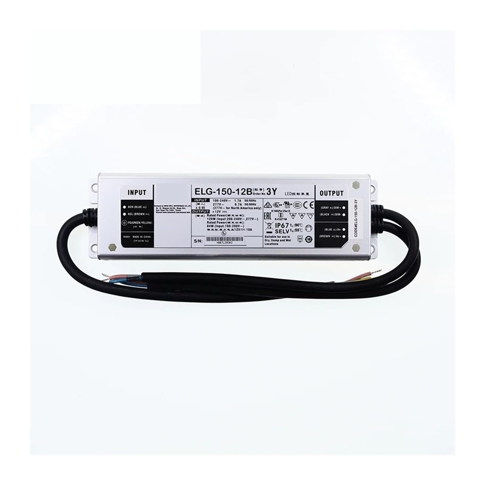 Alimentation LED 12V 10A étanche contre les coupures d'éclairage extérieur
