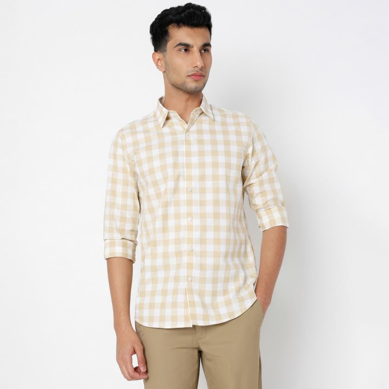 Image of Mens Striped Slim Fit Cotton Casual Shirt | Full Sleeves Mens Shirts | Stylish Shirt for Men