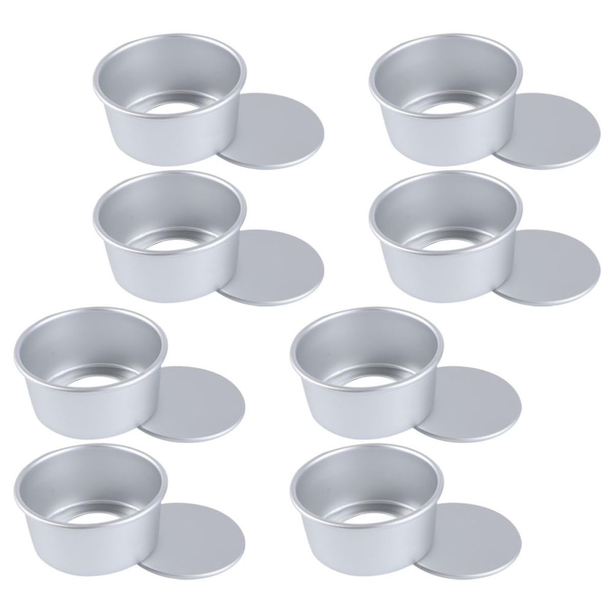 UKCOCO 8piezas Molde Redondo para Tartas Anodizado con Base Extraíble Antiadherente y Profundo para Hornear Pasteles y Bizcochos