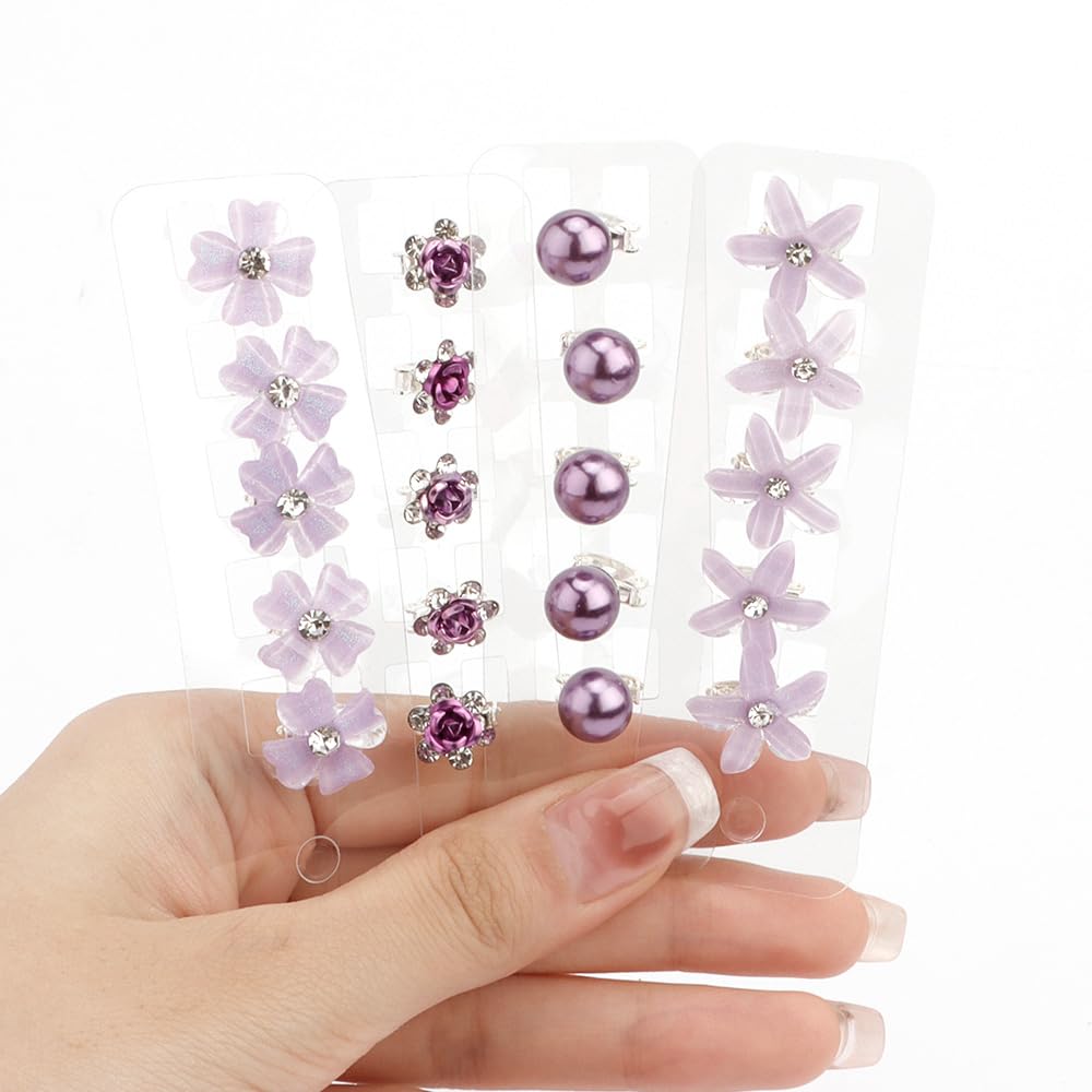 紫色のラインストーン付きヘアクリップ Amazon.co.jp: Ahoney パープルフラワーヘアクリップ ラインストーン