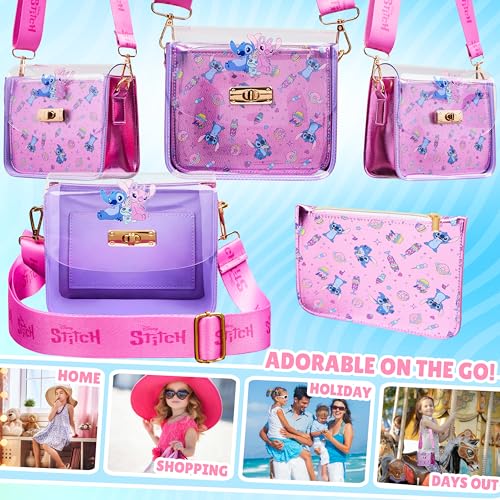 Disney Stitch Purse Handbag for Girls Teens and Coin Purse Angel Cute Crossbody Shoulder Bag Adjustable Gifts Girls Fashion Travel Holiday2