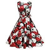 ✨Excelente Elegantes Vestido: Tejido ligero y ligeramente elástico con costuras excelentes, el material de la ropa de mujer retro es muy cómodo, transpirable y no transparente. Los colores brillantes y los diseños florales de los vestidos de rockabilly serán el adorno retro llamativo de cualquier día.