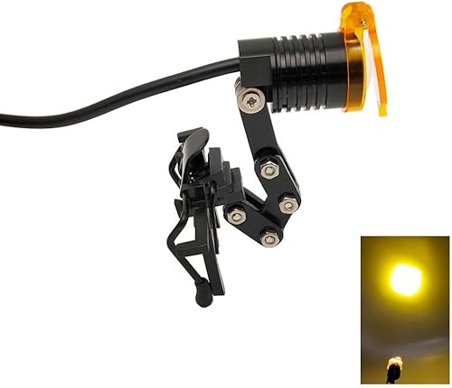 EAST Lámpara de luz de cabeza LED con abrazadera de clip de 3 W con filtro para lupas binoculares dentales, herramienta de gafas (estilo metálico)