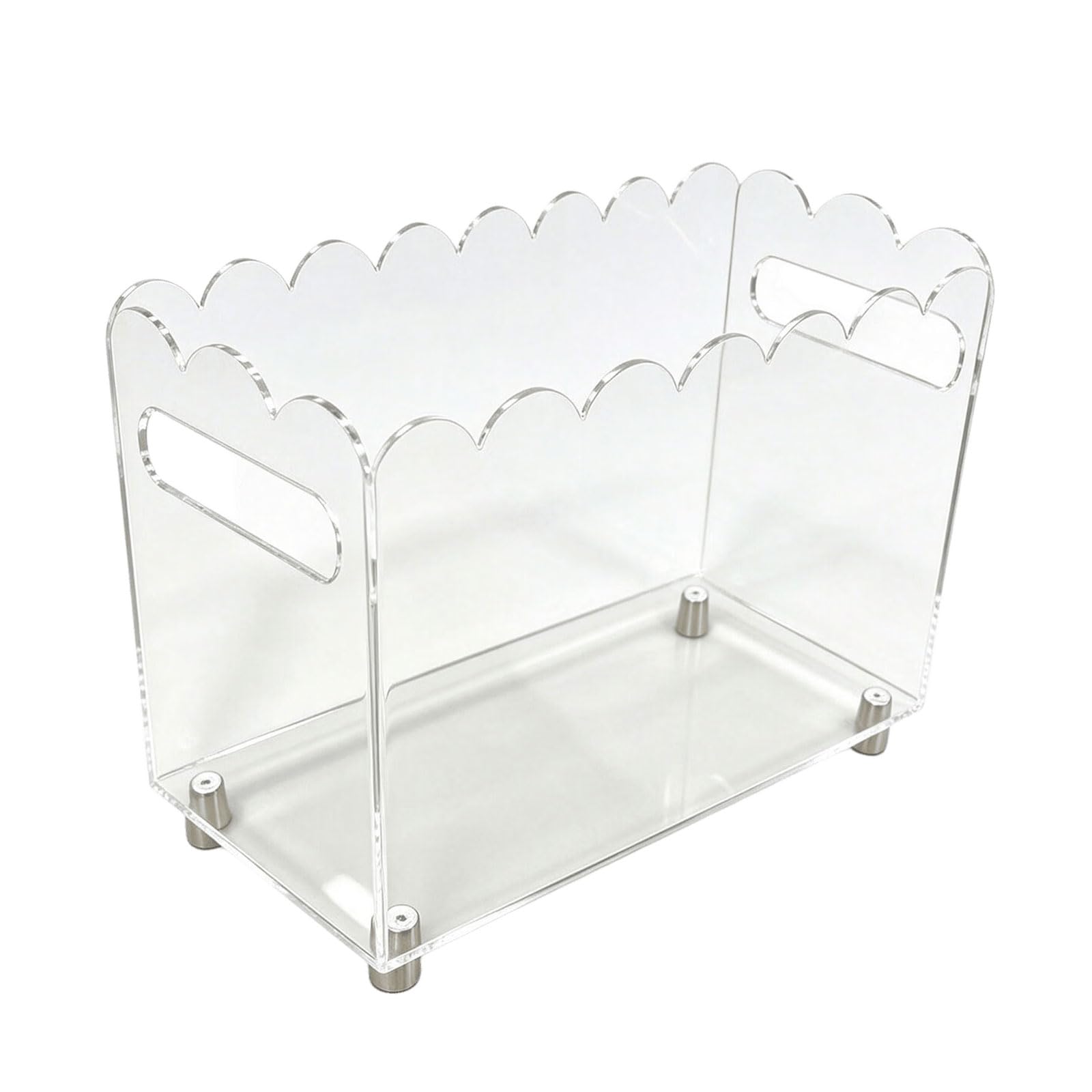 Organizer decorativo in acrilico trasparente porta riviste per accesso alla carta visibile, smerlato aperto sulla parte superiore per riporre documenti per la casa e lo studio, porta posta verticale