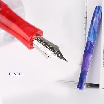 Acrylic Fountain Pen Resin Ink Pen No Pens Clip Iridium Fine Nib 0.5mm Fashion Office Writing Gift Set(31SF-Aurora)