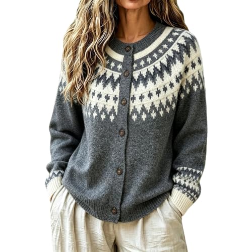 Women's Cardigan Sweaters Vintage Long Sleeve Knit Sweater Fall Clothes - image 1