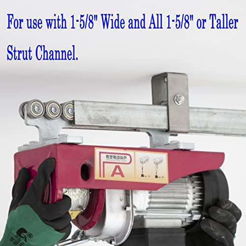 Sktrex 6 Wheel Trolley Assembly Electric Hoist Easy Installation Roller Trolley Silent For Use With Unistrut 1-5/8" Wide And All 1-5/8" Or Taller Strut Channel 2 Pcs #TOP1