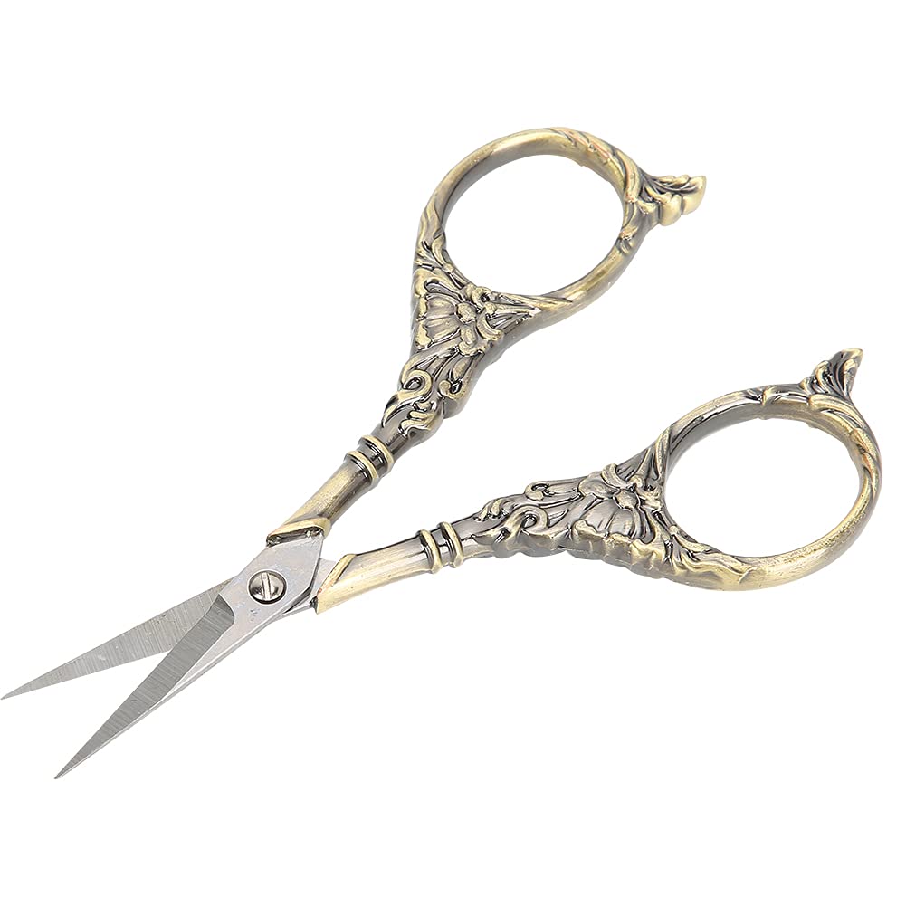 Entatial Green Fancy Scissor, Antique Needlework Scissor Diy Hand-Made Scissor For Needlework For Sewing( Ancient (B01-003-00124))