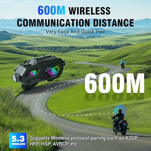 Image of EDYELL Motorcycle Helmet Headset with Camera 1080P HD,360Adjustable Clip,120 Wide Angle,V5.3 HiFi Stereo Calls,IPX6 Waterproof Anti-Collision Recorder,1500 mAh Long Life High Capacity Battery