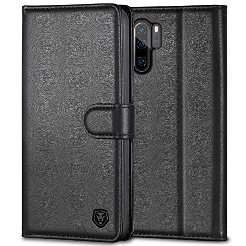 Kuafcase for Huawei P30 Pro Case Flip Wallet Leather Case with 4 Card Slots Magnetic Closure Kickstand Shockproof Protective Phone Case for Huawei P30 Pro - Black