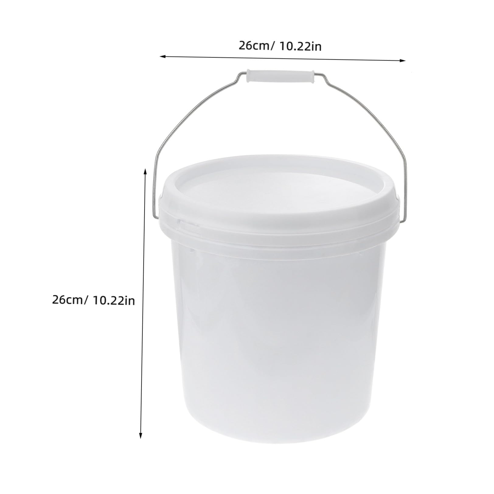 iplusmile Seau Portable 10l en Plastique Blanc Couvercle Étanche, Grosse Capacité et Seau d'eau Polyvalent pour Usage Domestique