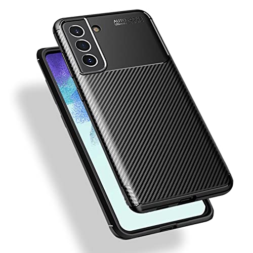 Galaxy S21 FE 5G Coque pour Samsung Galaxy S21 FE 5G Coque Intégrale Silicone Souple TPU Hybrid Ultra Fine Original Etui pour Samsung S21 FE 5G Coque 360 Antichoc Anti-Rayures Case 6,41 Pouces (Black) Cover